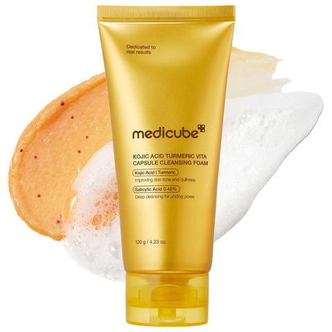 Medicube Kojic Acid Turmeric Glow Routine Bundle (Cleanser + Toner + Serum + Cream)