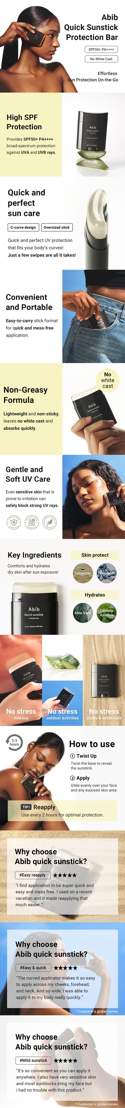 Abib Quick Sunstick Protection Bar SPF50+ details