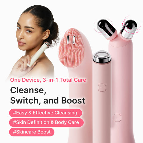 Medicube Mini Booster Pro Plus device set angle view