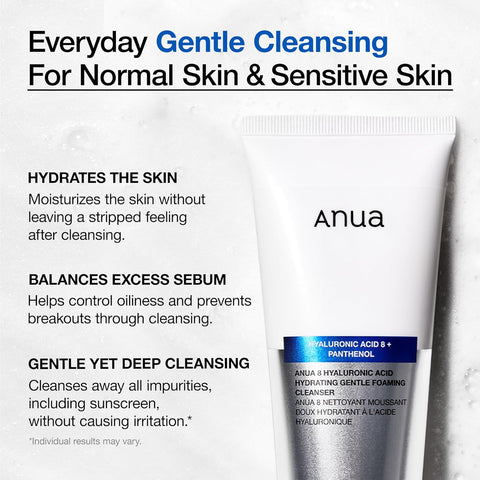 [ANUA] 8% Hyaluronic Acid Hydrating Gentle Foaming Cleanser 150ml