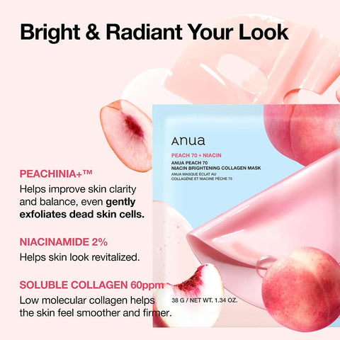[ANUA] Peach 70 Niacin Brightening Collagen Mask